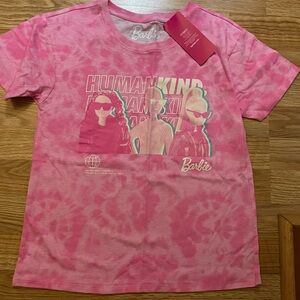 Barbie Pink Tie-Dye‎ Tshirt - Girl’s Medium (10/12) - NWT - “Humankind”